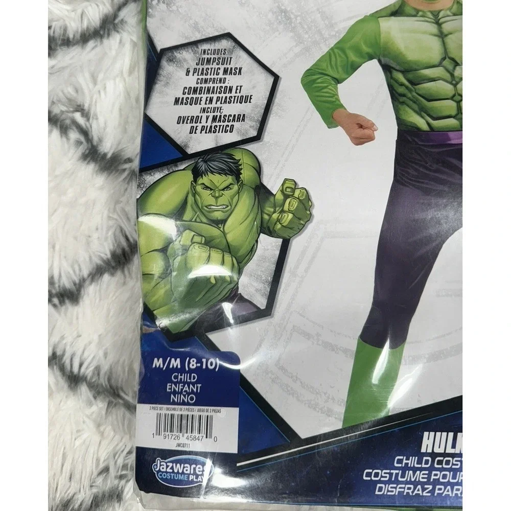 MARVEL The Hulk Avengers‎ Jumpsuit Mask Costume Cosplay Child M (8-10) *NEW*